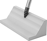 Image of ProductInUse. Barrel Cut Style. Front orientation. Barrel Cut Style. Fast-Cut Carbide Barrel End Mills.