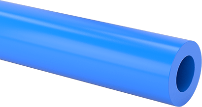 Image of Product. Front orientation. Heat-Stabilized Wear-Resistant Cast Nylon Tube, Easy-to-Machine, 1/2" Wall Thickness, 2-1/4" OD, 1 Foot Long.