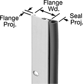 Image of Product. Front orientation. Contains Annotated. Weatherstripping. Frame-Mount Weatherstripping, Bulb Weatherstripping Seal.