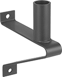 Image of Product. Vertical-Mount Wall Brackets for Slide-On Floodlights. Front orientation. 11/16" Diameter Mounting Hole. Floodlights, Powder-Coated Steel, Bronze.