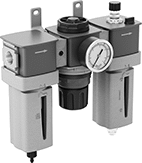 Image of Product. Front orientation. Compressed Air Filter/Regulator/Lubricators. Parker Modular Compressed Air Filter/Regulator/Lubricators (FRLs) , Inline Components.
