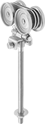 Image of Product. Front orientation. Door Tracks and Fittings. Roller Tracks for Doors, Hangers with Bolt, Horizontally Adjustable Hanger.