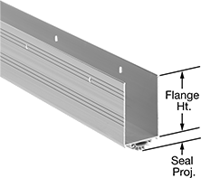 Image of Product. Vinyl Plastic Bulb Weatherstripping Seal. Front orientation. Contains Annotated. Weatherstripping. Wraparound Bottom-Mount Weatherstripping, Bulb Weatherstripping Seal, Vinyl Plastic Seal.