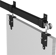 Image of ProductInUse. Front orientation. Door Tracks and Fittings. Roller Track Kits for Doors, Black.
