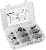 Image of Product. Front orientation. Polishing Bobs. No-Mess Polishing Bob Assortments for Soft Metals and Nonmetals.