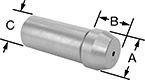 Image of Product. Round Head. Front orientation. Contains Annotated. Locating Pins. Locating Pins, Round Head.