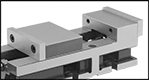 Image of Product. Jaws attached to the outside ends of jaw holders extend the opening. Front orientation. ZoomedIn view. Contains Border. Vises. High-Precision Milling-Machine Vises.