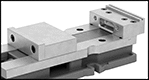 Image of Product. Premium vise with jaws attached to the outside ends of jaw holders extends the opening. Front orientation. ZoomedIn view. Contains Border. Vises. Milling-Machine Vises, Premium with Flat Jaws.