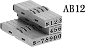 Image of Product. Front orientation. Contains Inset. Stamps. Rubber Stamp, Snap-Together Character, Changeable, Message.