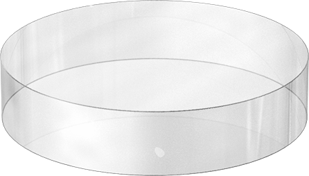 Image of Product. Front orientation. Pressure-Rated Borosilicate Glass Disc, Annealed, 3-1/2" Diameter, 3/4" Long.
