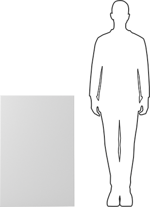 Image of Product. Side1 orientation. Contains SizingReference. Lightweight PVC Foam, 24" x 36" x 1", White.