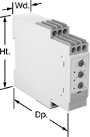 Image of Attribute. Front orientation. Contains Annotated. Monitoring Relays. Frequency-Monitoring Relays, DIN-Rail Mount.