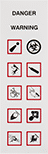 Image of Product. Sheet with Adhesive-Back Symbols and Words. Front orientation. Tags. Globally Harmonized System (GHS) Tags.