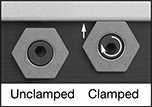 Image of ProductInUse. Top orientation. ZoomedIn view. Contains Annotated, Border. Fixture Clamps. Fixture Clamps.