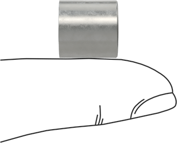 Image of Product. Side1 orientation. Contains SizingReference. Press-Fit Drill Bushing, 0.375" ID, 1/2" OD, 1/2" Long.