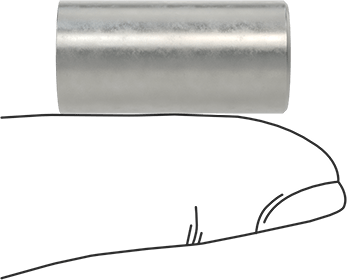 Image of Product. Side1 orientation. Contains SizingReference. Press-Fit Drill Bushing, 0.316" ID, 1/2" OD, 1" Long.