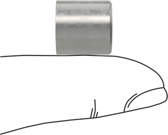 Image of Product. Side1 orientation. Contains SizingReference. Press-Fit Drill Bushing, 0.25" ID, 1/2" OD, 1/2" Long.
