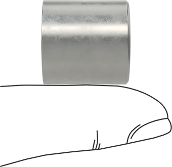 Image of Product. Side1 orientation. Contains SizingReference. Press-Fit Drill Bushing, 0.5" ID, 3/4" OD, 3/4" Long.