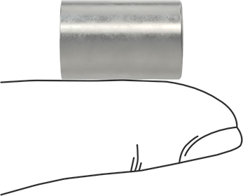 Image of Product. Side1 orientation. Contains SizingReference. Press-Fit Drill Bushing, 0.375" ID, 1/2" OD, 3/4" Long.