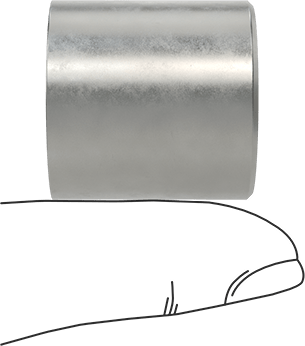 Image of Product. Side1 orientation. Contains SizingReference. Press-Fit Drill Bushing, 0.6875" ID, 1" OD, 1" Long.