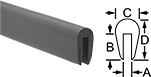 Image of Specification. Style 5. Front orientation. Contains Annotated, MultipleImages. Style 5. Rubber Edge Trim Selector Packs.