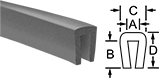 Image of Specification. Style 2. Front orientation. Contains Annotated, MultipleImages. Style 2. Rubber Edge Trim Selector Packs.