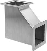 Image of Product. Front orientation. Raceway and Fittings. Corrosion-Resistant Washdown Raceway and Fittings, 90° Elbow Connectors.