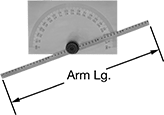 Image of Product. Front orientation. Contains Annotated. Protractors. Protractors with Graduated Arm.