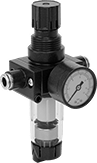 Image of Product. Front orientation. Compressed Air Filter/Regulators. Compressed Air Filter/Regulators for Particle Removal with Push-to-Connect Fittings.