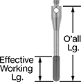 Image of Product. Top orientation. Contains Annotated. Probe Styli. Probe Styli for Thin Materials, Ruby Cylindrical-End Styli, Round Tip.