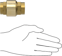 Image of Product. Side1 orientation. Contains SizingReference. Heavy Duty Threaded Check Valve, for Drinking Water, 1 NPT Female.