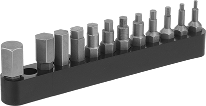 Image of Product. Hex Shank. Front orientation. 12 Piece Hex Bit Set.