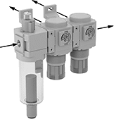 Image of Product. Front orientation. Contains Annotated. Compressed Air Filter/Regulator Manifolds. Compressed Air Filter/Regulator Manifolds.
