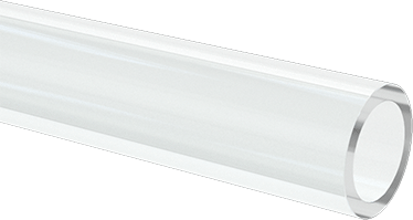 Image of Product. Front orientation. Clear Scratch and UV-Resistant Acrylic Round Tube, 1/16" Wall Thickness, 1/2" OD, 3/8" ID, 6 Feet Long.