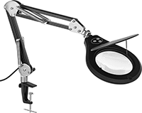 Image of Product. Bottom orientation. Magnifiers. Vibration-Resistant Illuminated Clamp-On Workstation Magnifiers.
