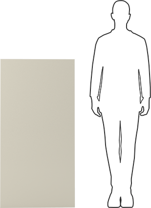 Image of Product. Side1 orientation. Contains SizingReference. Wear-Resistant Nylon Sheet, Off-White, 24" x 48" x 1/2".