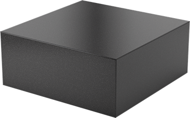 Image of Product. Front orientation. Wear-Resistant Black Nylon Sheet, 6" x 6" x 2-1/2".