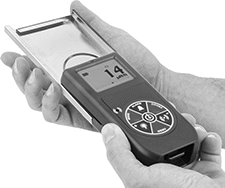 Image of ProductInUse. With Wipe Test Plate. Front orientation. Radiation Detectors. Digital Radiation Detectors .