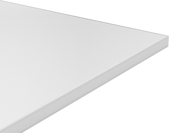 Image of Product. Front orientation. Chemical-Resistant Slippery Teflon® PTFE Sheet, White, 3/8" Thick, 12" Wide, 12" Long.