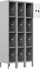 Image of Product. Front orientation. 6 ft. High. See-Through Lockers, 3 Lockers Across, 4 Lockers Down.