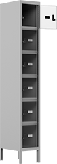 Image of Product. Front orientation. 6 ft. High. See-Through Lockers, 6 Lockers Down, 1 Locker Across.