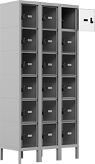 Image of Product. Front orientation. 6 ft. High. See-Through Lockers, 3 Lockers Across, 6 Lockers Down.