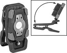 Image of ProductInUse. Front orientation. Contains Annotated, Inset, MultipleImages. Portable Work Lights. Clamp-On Pivoting-Head Cordless Portable Work Lights, Style A.
