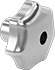 Image of Product. Style 15. Front orientation. Style 15. Threaded Through-Hole Knobs, Seven-Arm Grip.