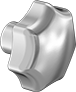 Image of Product. Style 29. Front orientation. Seven-Arm Grip. Threaded-Hole Knobs, Style 29.
