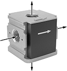 Image of Product. Front orientation. Contains Annotated. Compressed Air Filter/Regulator/Lubricator Manifolds. Manifolds for Parker Modular Compressed Air Filter/Regulator/Lubricators (FRLs), For P31 Series.