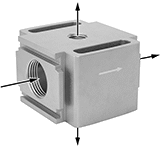 Image of Product. Front orientation. Contains Annotated. Compressed Air Filter/Regulator/Lubricator Manifolds. Manifolds for Parker Modular Compressed Air Filter/Regulator/Lubricators (FRLs), For P33 Series.