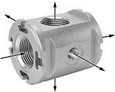 Image of Product. Front orientation. Contains Annotated. Compressed Air Filter/Regulator/Lubricator Manifolds. Manifolds for Parker Modular Compressed Air Filter/Regulator/Lubricators (FRLs), For P3Y Series.