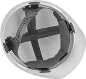 Image of ProductInUse. Spark-Resistant Sweatband Shown with Hard Hat (Not Included). Bottom orientation. Sweatbands. Sweatbands for Hard Hats.