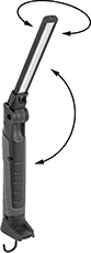 Image of Product. Front orientation. Contains Annotated. Portable Work Lights. Wet-Location&nbsp;Pivoting-Head&nbsp;Cordless Portable Work Lights, Style C.